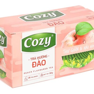 Trà Cozy Hương đào hộp 40g - TRÀ COZY TÚI LỌC HƯƠNG ĐÀO hộp 40g