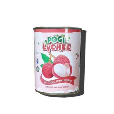 Vải ngâm POGI hộp 565g - VẢI THIỀU NGÂM NƯỚC ĐƯỜNG POGI HỘP 565G